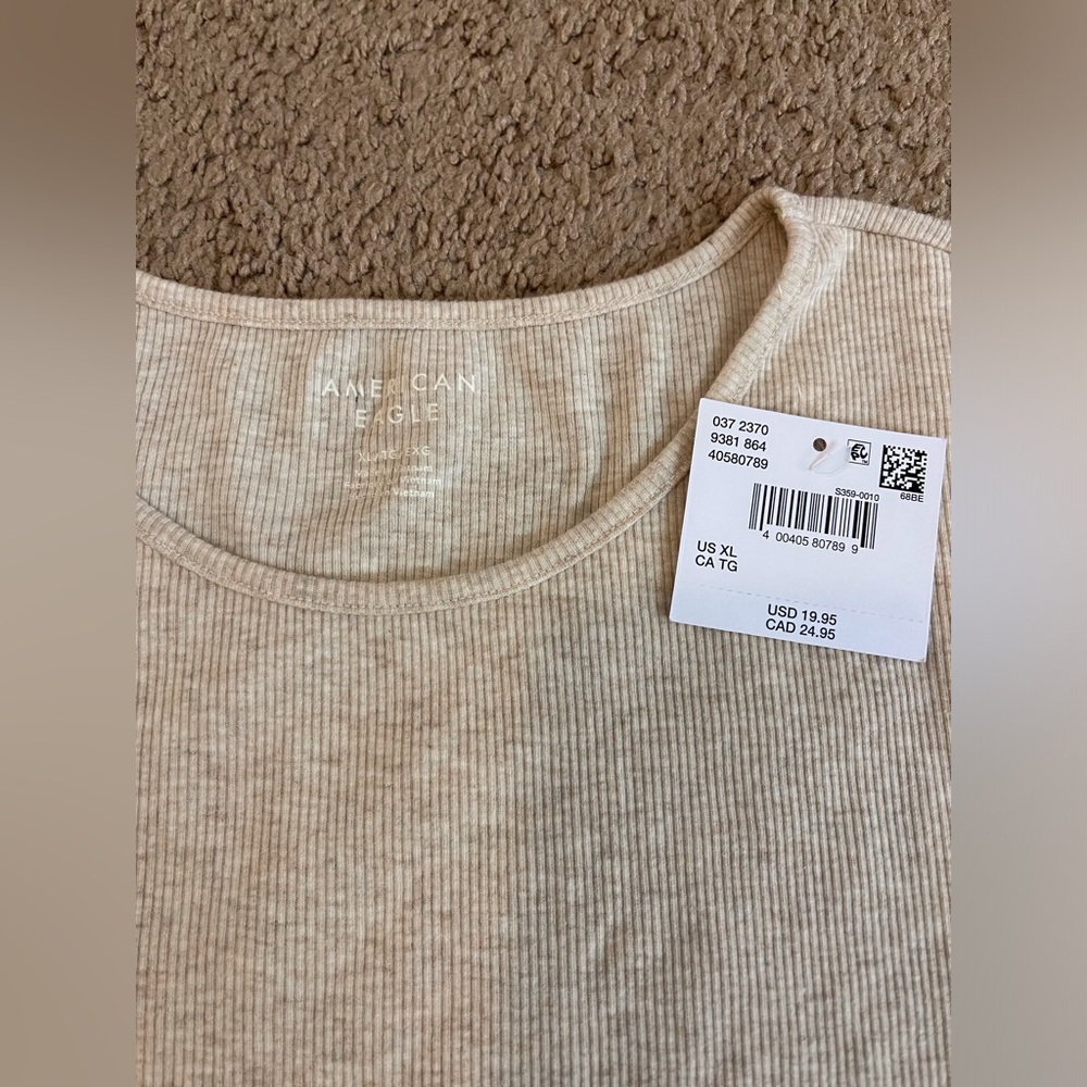 NWT Beige Ribbed Baby Tee - Picture 2 of 3